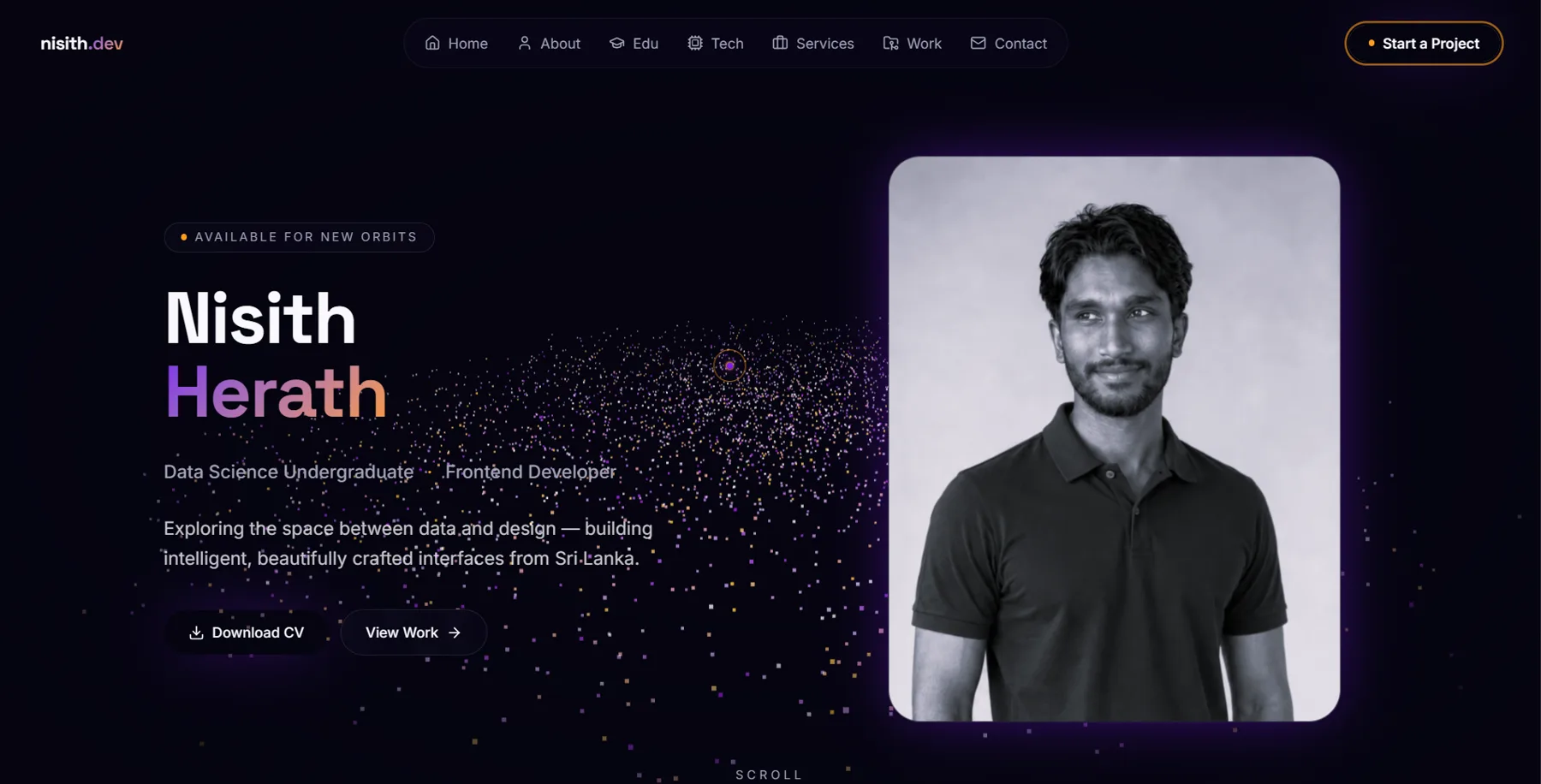 Nisith.dev project interface