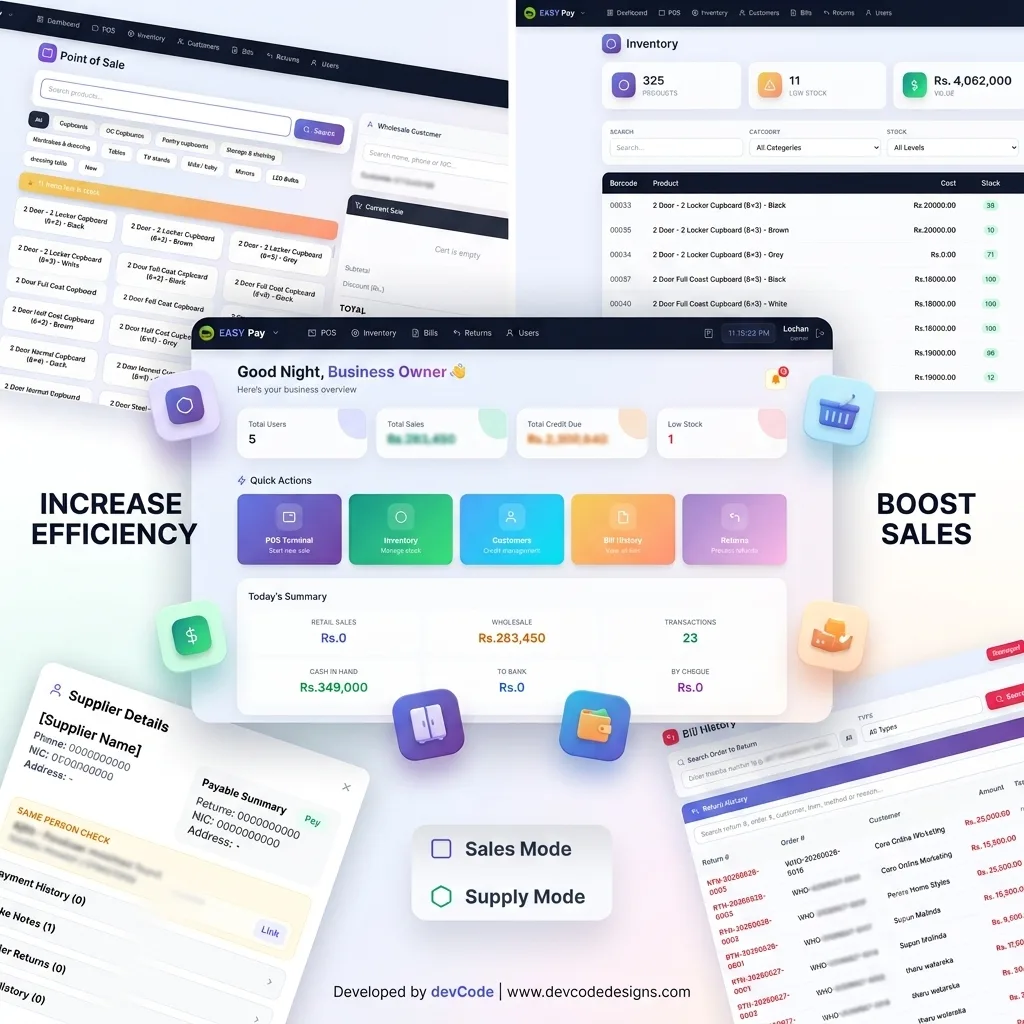 EASY Pay POS project interface
